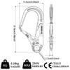 Moschettoni Alleggerisci Gancio di sicurezza per lavoro aereo Moschettone in lega di grande apertura Tubo in acciaio Protezione industriale Blocco Fibbia assicurativa a prova di caduta 231215