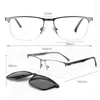 Fashion Sunglasses Frames Ceofy Men Metal Half Rim Glasses Frame Sun Visor Magnet Clip On Brand Design Optical Eyeglasses Frame Big Face High Quality 231215