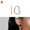 Stud Earrings Original 925 Sterling Silver Women's Asymmetric Heart Shaped Radiant Love Classic Fashion Versatile Charm DIY Jewelry