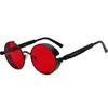 Retro steampunk óculos de sol homens mulheres marca de luxo vintage redondo óculos de sol metal moda condução óculos uv400 230920