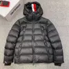 Ski Down Jacket for Men Black Winter Coat Hooded Designer Warm Pocket Parka Zipper