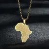 Hänge halsband cxwind rostfritt stål afrika karta halsband charm geometrisk för kvinnor flicka chocker afrikanska land smycken