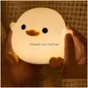 Autre organisation de ménage Doudou Duck Sile Induction Night Light Ambiance Chambre Chevet USB Charge Sleep Pat Drop Deli Dh28T