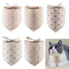 Vêtements de chien 1PC Pet Bandana Foulard Collier de chat Daisy Imprimer Coton Lin Triangle Bavoir