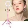 Hållare rosa stativ med Bluetooth -slutare fjärrkontroll 1/4in Mount Holder for Selfie Ring Light Powder Room Photo Studio Shooting Video Live