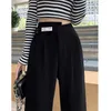 Korean Fashion Women's Pants Winter Plus Velvet Wide Leg Pants Winter Warm Casual Pant High Waist Straight Women Loose Trousers