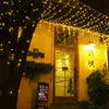 6M x 5M 960LED Outdoor Home Warm Weiß Weihnachten Dekorative Weihnachten String Fairy Vorhang Girlanden Party Lichter für Hochzeit256V