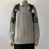 남자 스웨터 남성 가을 겨울 yk 일본식 하라주쿠 대학 니트 스웨터 젠더가없는 커플 패션 청소년 트렌드 레트로 탑