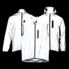 Jaquetas de ciclismo Wosawe Full Reflexivo Conjuntos de Ciclismo Jaqueta Conjunto Noite Brilhante Bomber Jaqueta Bicicleta Windbreaker Viagem Esporte Ciclismo Roupas 231216