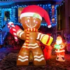Décorations de Noël Glowing Gonflable Gingerbread Man LED Noël Blow Up Yard Ornement pour la décoration de jardin de fête intérieure extérieure 231216