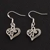 Boucles d'oreilles lustre demi-fleur coeur pendantes crochet d'oreille poisson en argent 925 40 paires lot E919 13 2x31 5mm229l