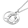 Pendentif Colliers GX055 Sensibilisation au cancer Purper Ruban Sier Plaqué Force Espoir Courage Lettres d'amour Collier rond creux pour cadeau Dh2Pe