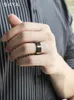 Anéis de casamento Anéis de carboneto de tungstênio preto para homens com chapeamento de ouro dentro da cor preta três peças de zircônia cúbica gravura 231215
