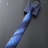 Bow Ties zamek błyskawiczny dla mężczyzn 48 8 cm leniwy biznes formalny sukienka zużycie paska w kratę druk szyja jacquard krawat akcesoria