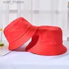 Chapeaux à larges bords Chapeaux de seau Chapeaux de seau en coton unisexe personnalisés femmes été crème solaire Panama chapeau hommes couleur unie Sunbonnet Fedoras chapeau de pêcheur en plein airL231216