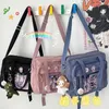 Evening Bags Japanese High School Girls Crossbody Nylon Book Bag Transparent Itabag Women Handbags JK Second Element Shoulder 231216