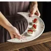 Borden Keramisch servies Onregelmatig bord Japanse keuken Sushi Schotel Snack Creatieve Retro Moon Kitchen Restaurant Set