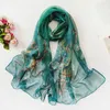 Scarves Women Foulard Gradient Flower Georgette Scarf Bandana Elegant Shawl Hijab Summer Sun Protection