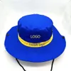 Factory 3D Embroidery Caps Wide Brim Boonie Fishing Windproof Rope String Fisherman Hat with Custom