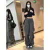 Y2K American MEW Trend Hiphop Prosty sznurka do sznurka Kobieta 2023 Retro Lose Casual Joker Multi Pieszerzy Szerokie nogi