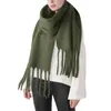 Sjaals Dames Winter Verdikte Macaron Warme Sjaal Effen Kleur Grote Gevlochten Sjaal Uncharted Sheer