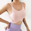 Fur Mermaid Curve mujeres Sexy espalda cruzada deportes Yoga sujetador chaleco gimnasio a prueba de golpes correr correr entrenamiento sujetador con acolchado Sexy Crop Top