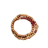Bracelet de haute qualité vraies fleurs en bois de pêche minerai original Bracelets de cinabre naturel perles rondes Bracelets longs année natale femmes bijoux