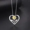 Ketten Herz Blume Anhänger Halsketten Für Frauen Doppel Farbe Überzogene Schmuck Ästhetische Weihnachten Geschenk Kragen Schmuck N030