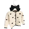 Pull bébé fille amour pulls tricotés Cardigan broderie enfants automne hiver vêtements enfants anniversaire princesse tricot vestes 231216