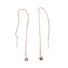 925 Sterling Silver Ear Through Long Chain Tassel Star Charm الحد الأدنى من النساء الحساسة للفتاة المجوهر