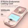 Electric Fans Handheld Mini Electric Fan Rechargeable Power Digital Display Portable USB Air Cooler Mobile Phone Holder Multi-function Fan T231216