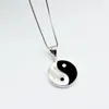 Imposta Yin Yang Sier Collana con ciondolo Collana da donna Sier Conchiglia di agata Ciondolo rotondo Scelta regalo per ragazze