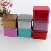 20pcs Metal Storage Box Tin Jar Square Scrub Box Organizer Wedding Christmas Birthday Gift Boxes Small Things Container190m