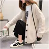 Women'S Sweaters Oversized Cardigans Cashmere Knitted Sweater Cardigan Casual Women Solid Elegant Winter Jumper Korean Harajuku Coat Y Dhxlq