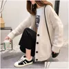 Pulls pour femmes Cardigans surdimensionnés Cachemire Pull tricoté Cardigan Casual Femmes Solide Élégant Pull d'hiver Coréen Harajuku Manteau Y Dhxlq