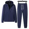 Mens Tracksuits Winter Men Cotton Casual Warm Sport Suits Man Outdoor Jogger Gym 2 PCS Set Man Running Hooded Jacket Pants Suit 6xl 231216