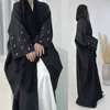 Vêtements ethniques Musulman Abaya pour femmes Dubaï épais broderie kimono cardigan manteau à manches longues islamique turquie modeste vêtements d'extérieur hiver