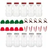 Weihnachtsdekorationen 10 Sets Saftgetränkeflaschen Schneemannform Milch mit Deckel Flasche Weihnachtszubehör mit Schals 231216