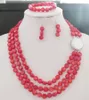 Halsbandörhängen sätter nåd. Fritid. Sexig feminin korall 3-lagers dekoration! Säljer smycken!