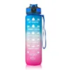 Water Bottles 1000Ml Large Capacity Water Bottle Frosted With St Plastic Cup Sports Gradient Outdoor Drop Delivery Home Garden Kitchen Dh8T2