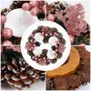 Decorative Flowers Christmas Advent Wreath 22cm With Berries Pine Cones Wreaths Ring Holder Table Centerpiece Desktop