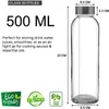 Water Bottles Glass BottlesStainless Steel Leak Proof Lid Premium Soda Lime Reusable Drinking Bottle Sauce Juice Beverage Container