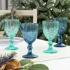 Bicchieri da vino in stile nordico, in rilievo colorato, in vetro per la casa, per matrimoni, tavoli da dessert, ornamenti decorativi