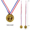 Médailles en plastique pour enfants, étiquettes volantes, jouets, médaille d'or, jeux de sport, d'étude, médailles de bronze et d'argent, jouets, cadeaux de fête P198