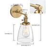 Duvar lambası Fansthy Endüstriyel Tek Sconce Fırçalı Nikel Banyo Vanity Işık Fikstür 5.5 inç Dome berrak cam gölge