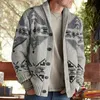 Mens Sweaters Autumn and Winter Fashion Trend Printed Cardigan Sweater Casual Loose Thick Warm Comfortable Large Size 231216