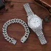 Wristwatches Diamond Men Women Watches Gold Watch Ladies Wrist Luxury Rhinestone Unisex Bracelet Female Clock Relogio Feminino 231216