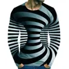 T-shirts pour hommes O-cou à manches longues T-shirt surdimensionné T-shirt imprimé 3D graphique de haute qualité T-shirt Homme Vêtements Mode Streetwear