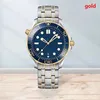 automatic watch for man Limited Men Automatic wrist watches 41mm Mechanical Movement Glass Back Sports Sea Mens Blue Silver Watchs307Y