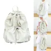 Skolväskor 4xff Casual Bag Students Ruched DrawString ryggsäck Travel Daybag Axel For Girl Women Versatile Pack College Daypack